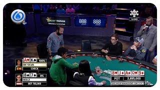Fedor Holz with a big bluff and Negreanu with the clock putting the pressure on a player