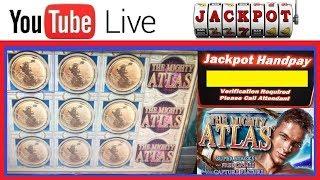 $75 BET * LARGEST JACKPOT HAND PAY on YOUTUBE * THE MIGHTY ATLAS + RE-TRIGGER BONUS Slot Machine WIN