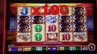 Buffalo Gold Slot Machine Bonus Win  x100 !! Wonder 4 Aristocrat Slot