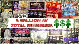 •PL2 - 4 Million Dollars in Winnings! Jackpot Handpay, Aristocrat, IGT Vegas High Stakes Video Slots