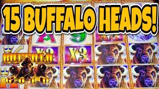 15 BUFFALO HEADS! ⋆ Slots ⋆ MY LARGEST BUFFALO GOLD JACKPOT EVER