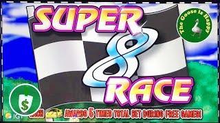 Super 8 Race slot machine, Big Win Happy Goose