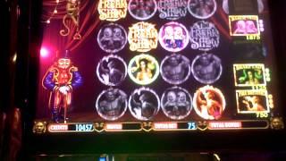 Freak Show slot machine bonus win at Revel Casino and Resort in AC