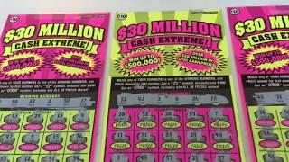 Three $10 Instant Lottery Scratchcards - $30 Million Cash Extreme!