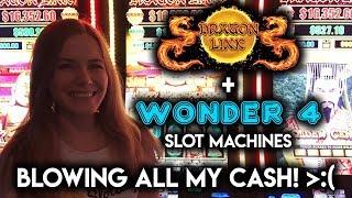 SOUR Day at the Casino! Dragon Link and Classic Wonder 4 Slot Machines!