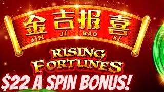 High Limit RISING FORTUNES Slot Machine Bonus Won | Live Slot Play At Casino  | SE-6 | EP-3