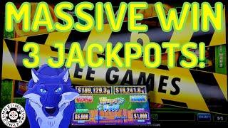 Lock It Link Huff N' Puff (3) HANDPAY JACKPOT MASSIVE WIN ~ HIGH LIMIT Bonus Rounds Slot Machine