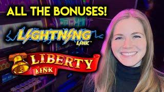 NICE BONUS WIN!! Lightning Link And Liberty Link Slot Machines! Hold & Spins And Free Spins!!
