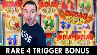 ⋆ Slots ⋆ RARE High Limit 4-Trigger-Bonus $20/Spin on Indian Gold at San Manuel Casino