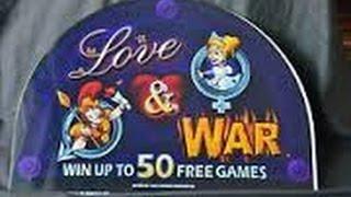 BIG WIN HIGH LIMIT Aristocrat Love & War $9 Bet  Line hit