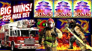 Machine Was On Fire &  Casino Called 911⋆ Slots ⋆ High Limit Lock It Link Slot NON STOP BONUSES -$25