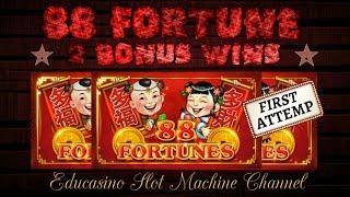 •88 FORTUNES•FIRST ATTEMPT•2 BONUS WINS•BY BALLY