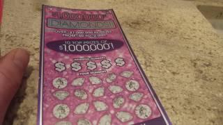 NEW GAME! $1,000,000 DIAMONDS $10 CONNECTICUT LOTTERY SCRATCH OFF TICKETS!