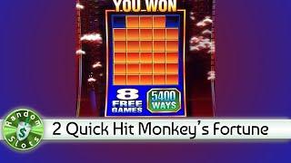 Quick Hit Monkey's Fortune slot machine with 2 Bonuses