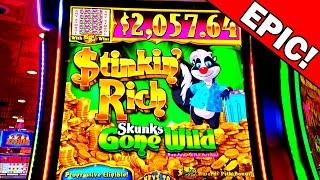 THE NEW STINKIN RICH!!!! * EPIC COMEBACK ON SKUNKS GONE WILD!!! - Las Vegas Casino Slot Machine Wins