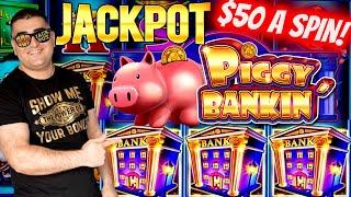 $50 A Spin ⋆ Slots ⋆HANDPAY JACKPOT⋆ Slots ⋆ On High Limit Piggy Bankin Slot | Slot Machine Jackpot | SE-10 | EP-7