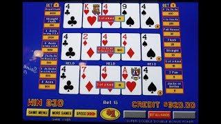 Hit Four 4's Playing Triple Play Video Poker @Paris, Las Vegas