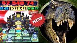 MAX BET on Jurassic World slot / Castlevania /  Lampoons Vacation*  Bonus & Features