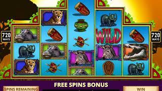 RHINO SAFARI Video Slot Casino Game with a BIG GAME FREE SPIN BONUS • SlotMachineBonus