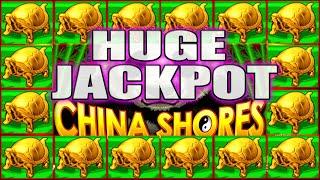 WOW JUST TAKES ONE LINE HIT FOR A HUGE JACKPOT! CHINA SHORES HIGH LIMIT SLOTS