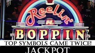 Jackpot!Top symbols came twice!!• Reelin'n Boppin Slot Max Bet $3 Clone of Wild Stallion
