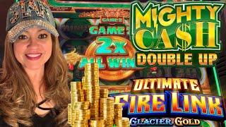 •️•ULTIMATE FIRE LINK GLACIER GOLD •️ & •MIGHTY CASH DOUBLE UP SUPER BIG WIN!•