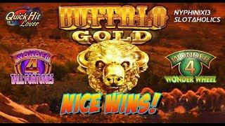Wonder 4 Buffalo Gold Slot Bonuses NICE WINS!