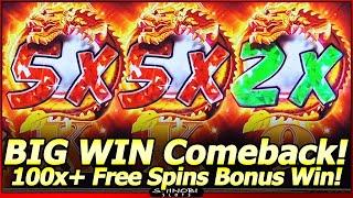 Dragon Treasure Pearls Slot Machine - BIG WIN Comeback!  50x Multiplier Win and More Coins DoubleUp!