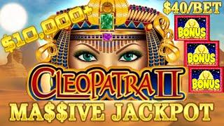 HIGH LIMIT Cleopatra Ⅱ MASSIVE HANDPAY JACKPOT  ★ Slots ★️$40 MAX BET BONUS ROUND Cleo 2 Slot Machin