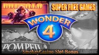 Wonder 4 Buffalo Slot Machine Bonus Win ~ Super Free Games