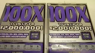 Playing TWO 100X Instant Lottery Tickets!
