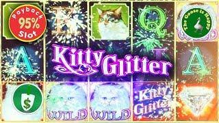 Kitty Glitter 95% payback slot machine, nice bonus