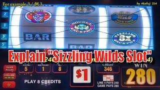 Explain about Video #800 Posted on Oct 14th, "Sizzling Wilds Slot" 10月14日ビデオ＃800のスロットの配当の説明, 赤富士スロット