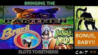 •BIG WINS•  Prowling Panther Line Hits/Brazil & Jungle Wild 3 Slot Machine Bonus(MAX BET)•