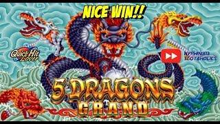 Aristocrat - 5 Dragons Gold Slot Bonuses NICE WIN