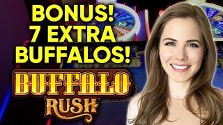 Lots Of Extra Buffalos! Buffalo Rush Slot Machine! GREAT Comeback!!