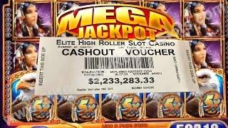 •$2,233,283.33 Huge Slot Jackpot, Handpay! $100 GREAT EAGLE RETURNS SLOT! High Limit Vegas Casino • 