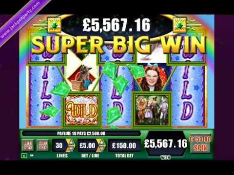 £25700.00 SUPER BIG WIN (171 X STAKE) THE WIZARD OF OZ ™ BIG WIN SLOTS AT JACKPOT PARTY