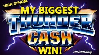 THUNDER CASH SLOT - *HIGH DENOM* - "MY LARGEST WIN"!!! -Slot Machine Bonus