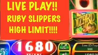 HIGH LIMIT LIVE PLAY! $10/spin On RUBY SLIPPERS! :-)