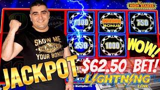 High Limit Lightning Link Slot Machine HANDPAY JACKPOT - $62.50 A Spin | High Limit Room Slots