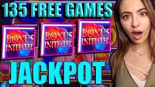 BROKE My RECORD 135 Free Games on $40/BET LANDS Awesome HANDPAY JACKPOT!