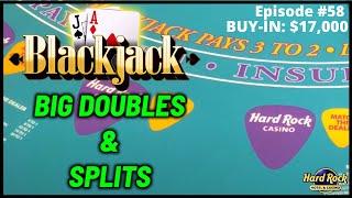 BLACKJACK #58 $17K BUY-IN $500 - $2500 HANDS Nice Session with Some Big Doubles & Splits