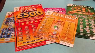 Fun to Watch..Scratchcard Game..LUCKY LINES...FAST 500...250K Gold.."21"..CASH WORD..