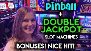 Pinball and DOUBLE JACKPOT! Slot Machines! BONUS! NICE HIT!