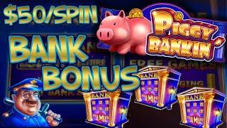 HIGH LIMIT Lock It Link Piggy Bankin' ⋆ Slots ⋆$50 Bonus Round Slot Machine Casino