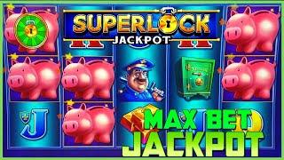 HIGH LIMIT SUPERLOCK Lock It Link Piggy Bankin' HANDPAY JACKPOT ⋆ Slots ⋆$30 MAX BET BONUS Round Slo