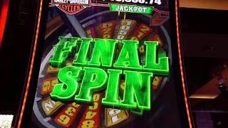 BIG WIN Harley Davidson IGT Slot Machine Wheel bonus pokie slot machine