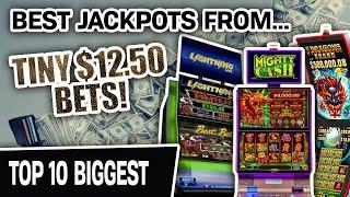 ⋆ Slots ⋆ My 10 Biggest Jackpots EVER from... ⋆ Slots ⋆ TINY $12.50 BETS!