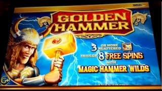Golden Hammer Slot Machine $8 Max Bet *LIVE PLAY* Bonus!
